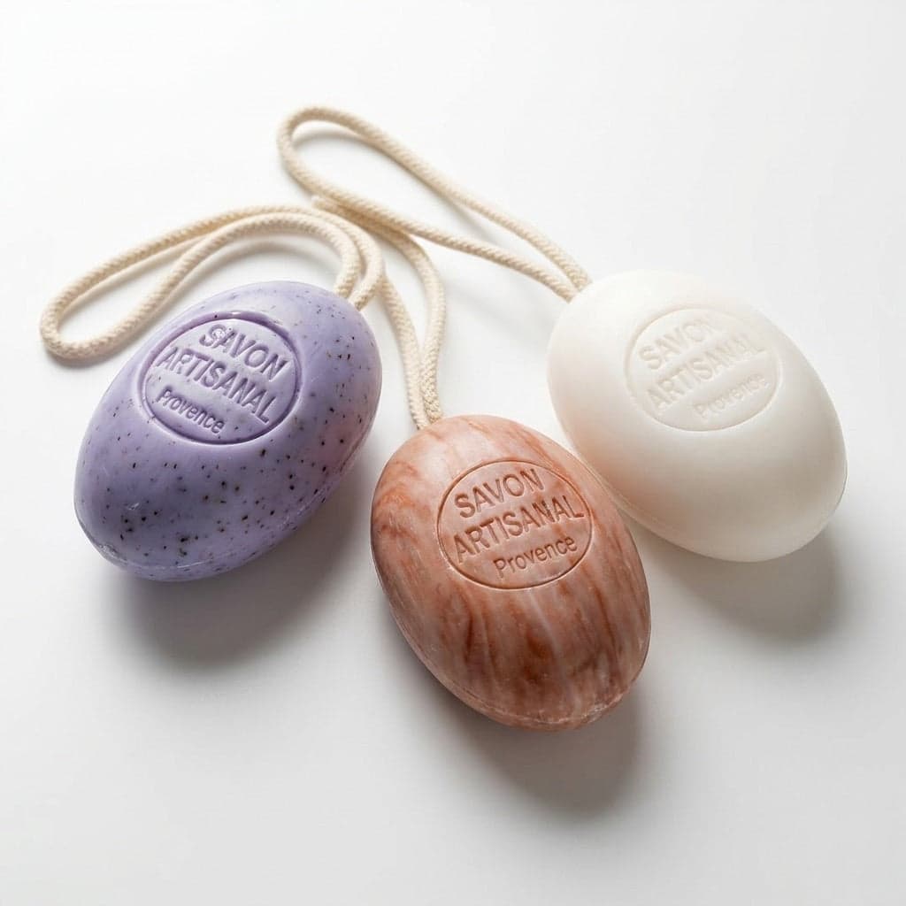 Savon ovale sur corde